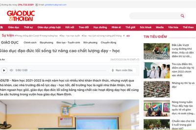 TRƯỜNG THCS NAM PHONG VINH DỰ ĐƯỢC LÊN BÁO GIÁO DỤC THỜI ĐẠI VÀ BÁO NAM ĐỊNH